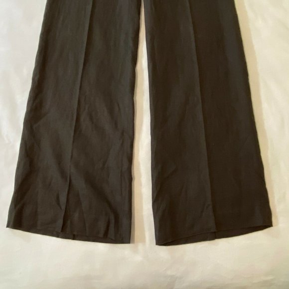 Zara Woman Pants Trousers Brown 100% Linen Flat Front Size 4 - Picture 3 of 7